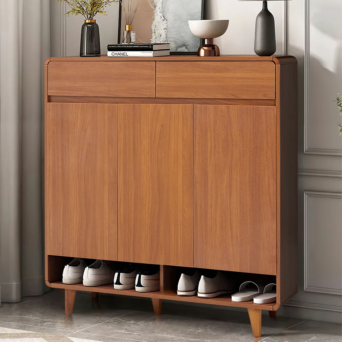 5-Tier Shoe Cabinet with Drawers - Image 3