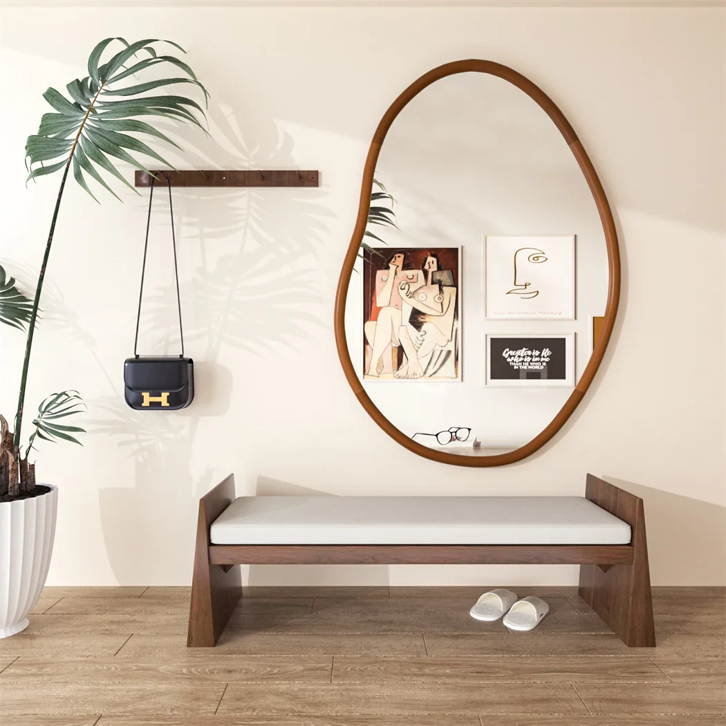 Irregular Wood Wall Mirror - Image 3