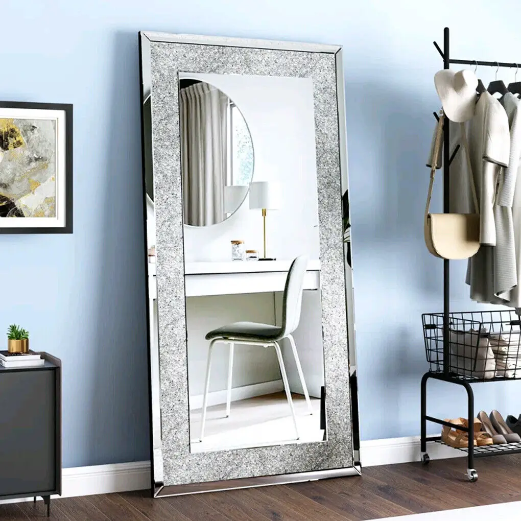 Large Silver Crystal Vanity Mirror - Image 5