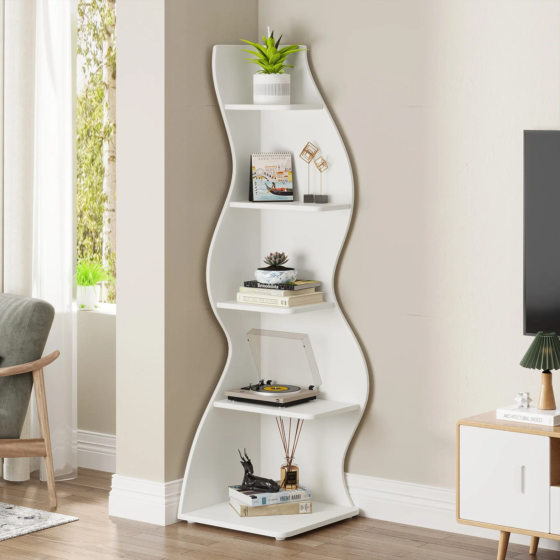 Modern 5-Tier Corner Shelf - Image 3