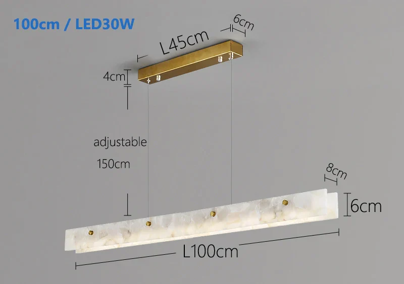 Natural Marble Linear Pendant Light - Image 14