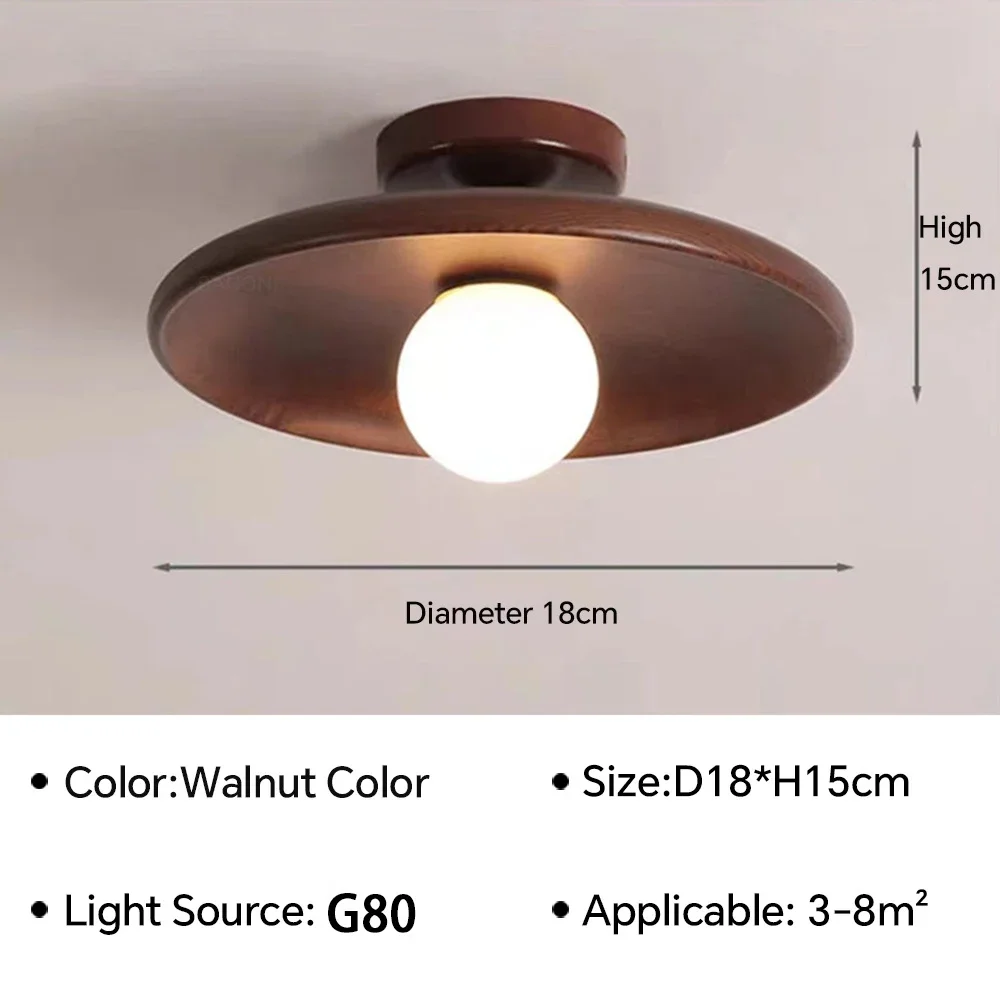 Nordic Wooden Round Ceiling Light - Image 8