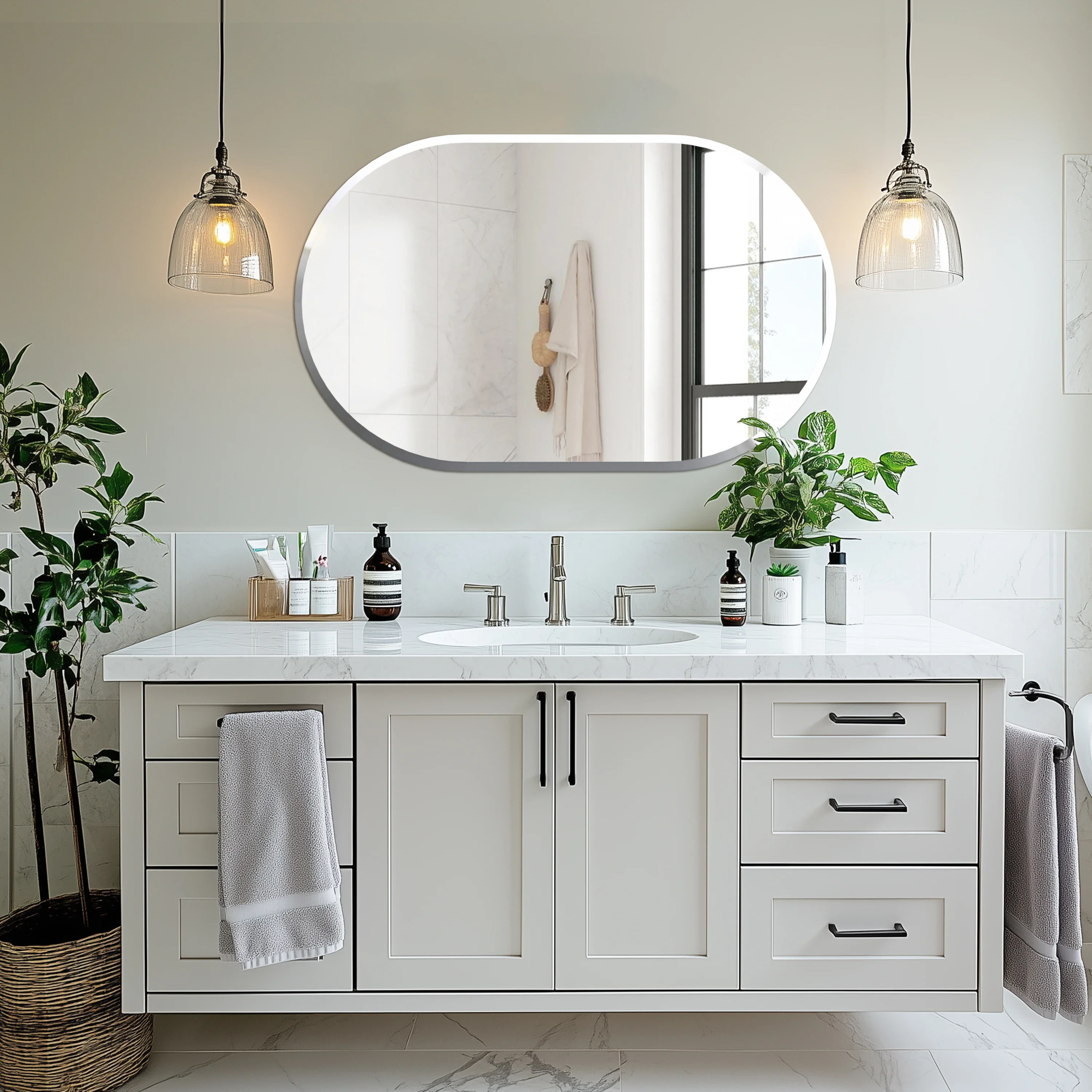 Oval Frameless Wall Mirror - Image 4