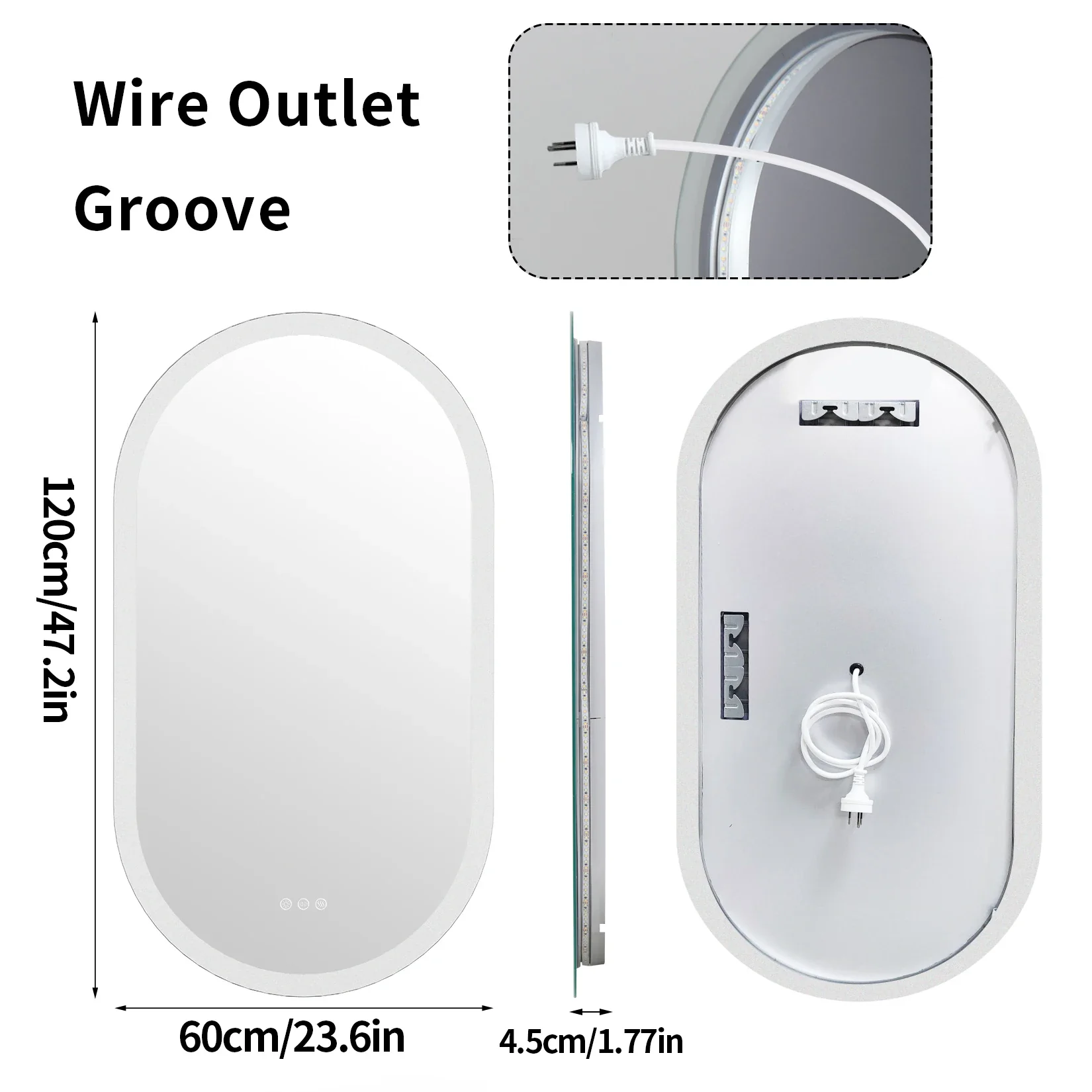 Oval LED Bathroom Mirror with Lights - Image 6