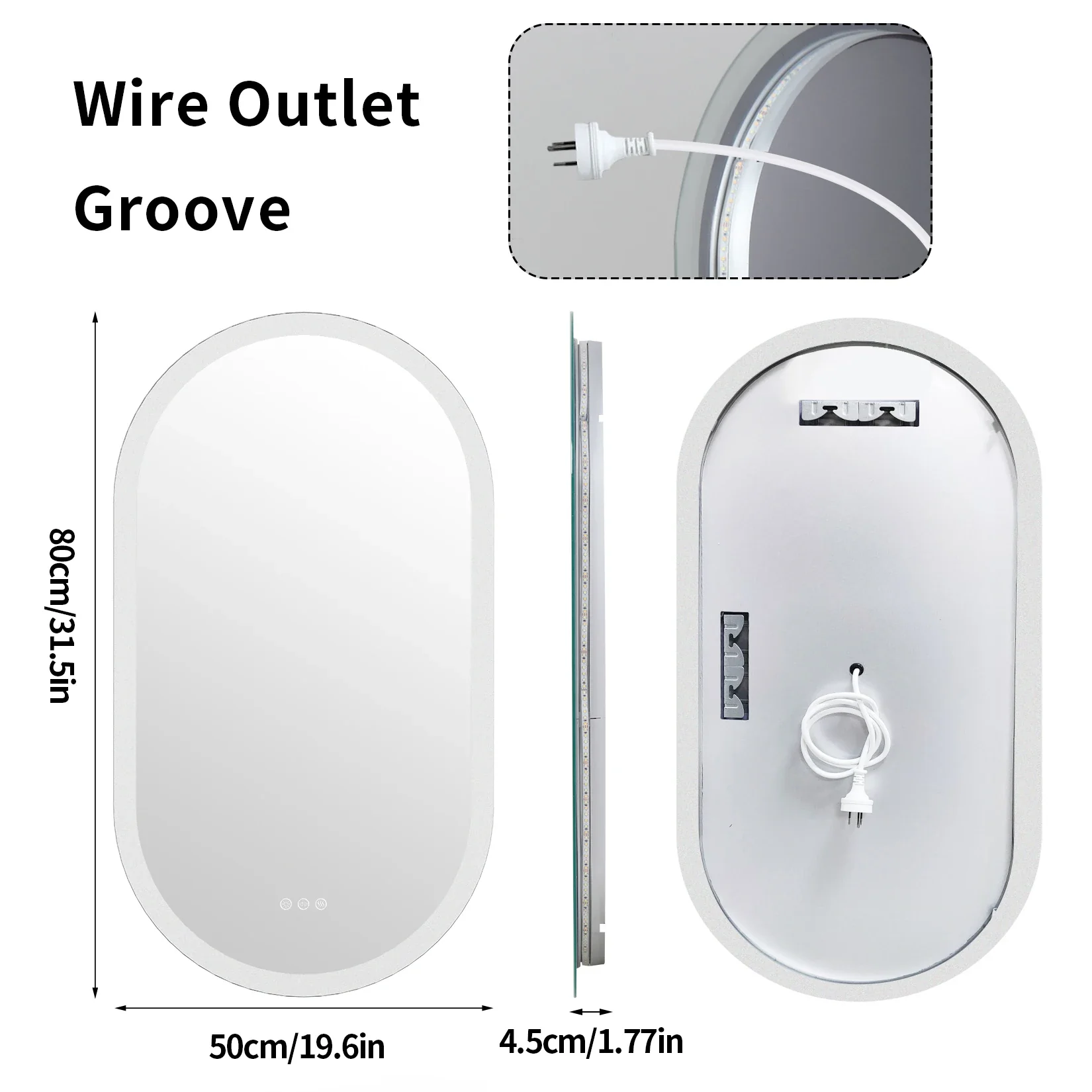 Oval LED Bathroom Mirror with Lights - Image 7