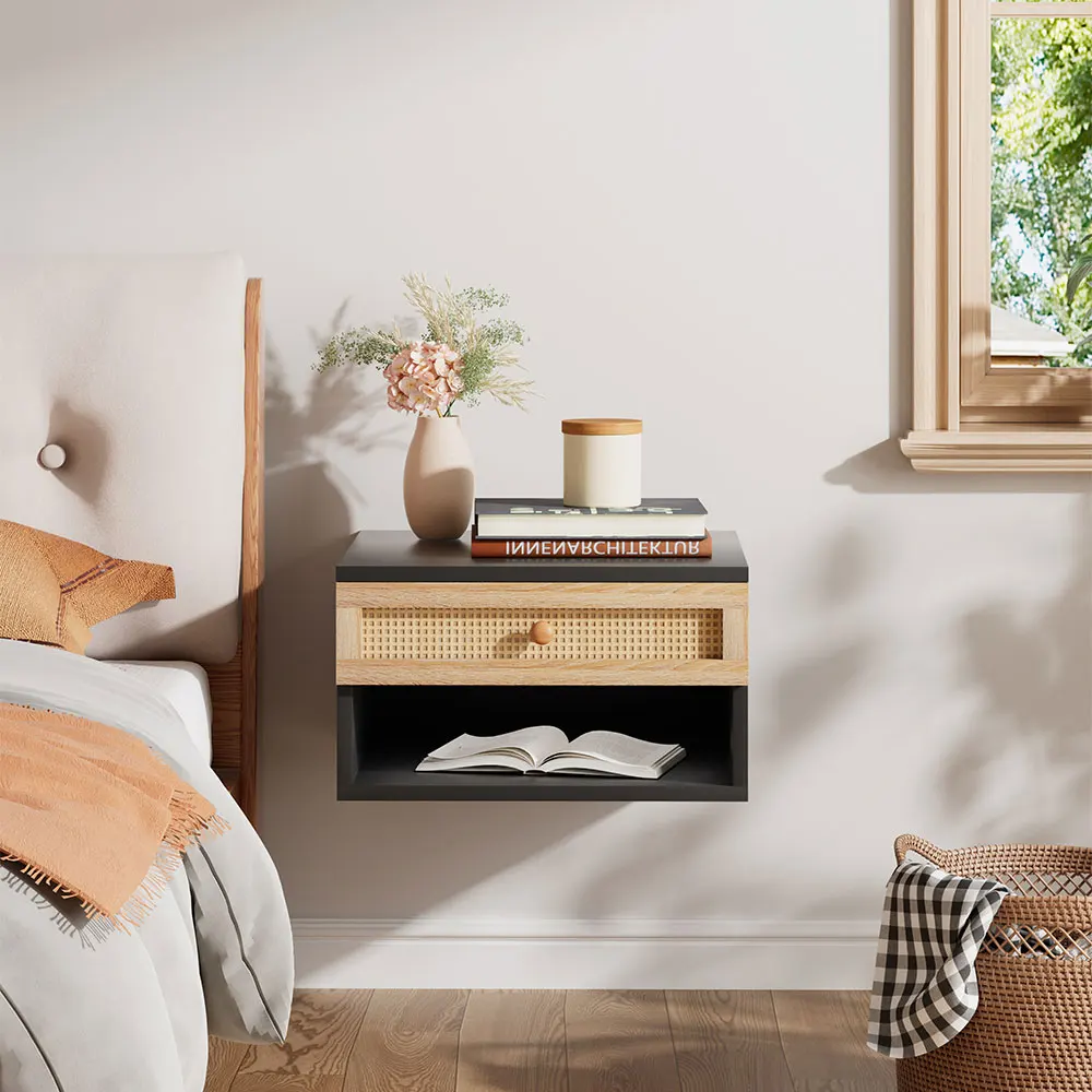 Rattan Floating Bedside Cabinet - Image 6