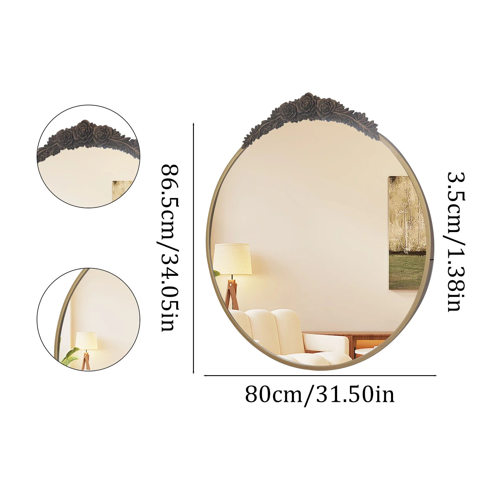 Vintage Baroque Wall Mirror - Image 5