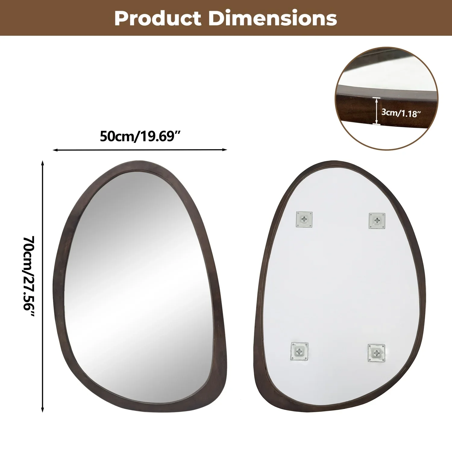 Walnut Wood & Iron Mirror - Image 6